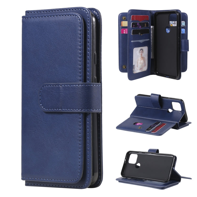 For Google Pixel 5 Multifunctional Magnetic Copper Buckle Horizontal Flip Leather Case with Bracket & 10 Card Slots & Wallet & Photo Frame