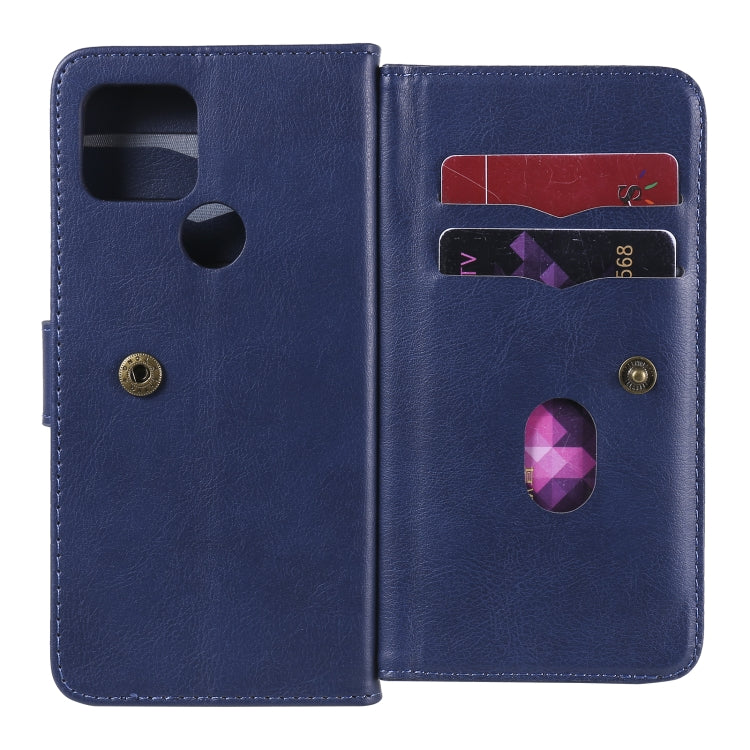 For Google Pixel 5 Multifunctional Magnetic Copper Buckle Horizontal Flip Leather Case with Bracket & 10 Card Slots & Wallet & Photo Frame