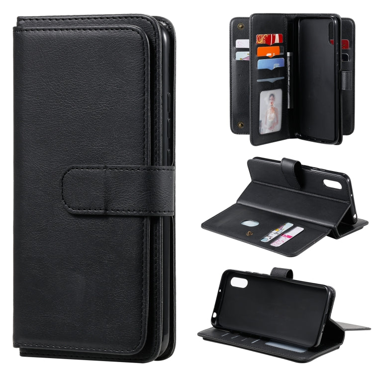 For Xiaomi Redmi 9A Multifunctional Magnetic Copper Buckle Horizontal Flip Leather Case with Bracket & 10 Card Slots & Wallet & Photo Frame