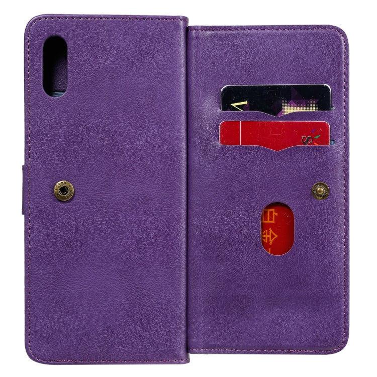 For Xiaomi Redmi 9A Multifunctional Magnetic Copper Buckle Horizontal Flip Leather Case with Bracket & 10 Card Slots & Wallet & Photo Frame