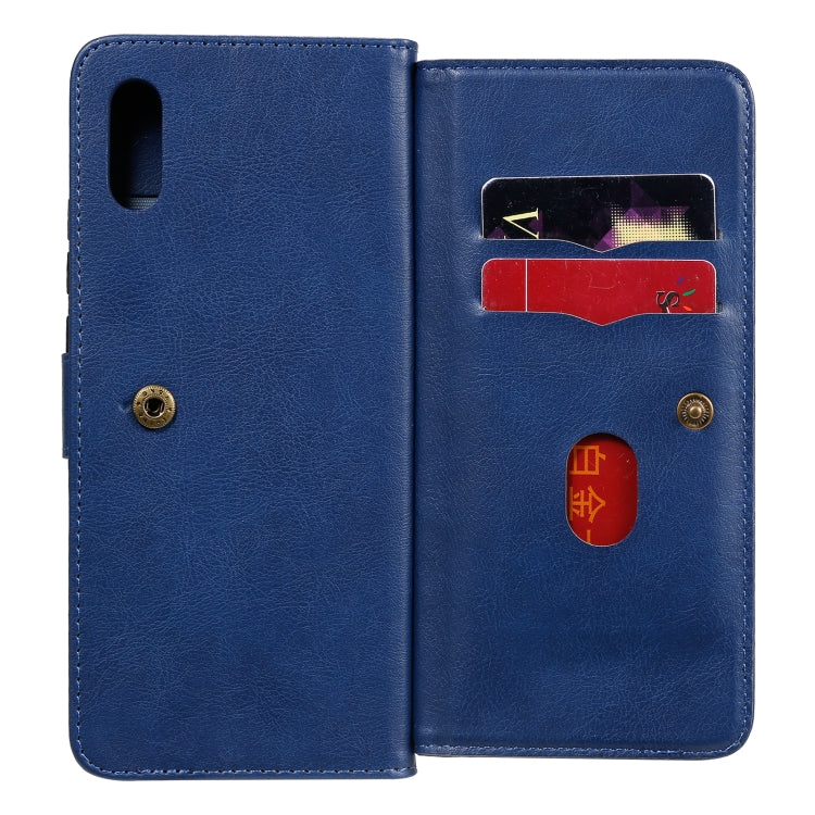 For Xiaomi Redmi 9A Multifunctional Magnetic Copper Buckle Horizontal Flip Leather Case with Bracket & 10 Card Slots & Wallet & Photo Frame