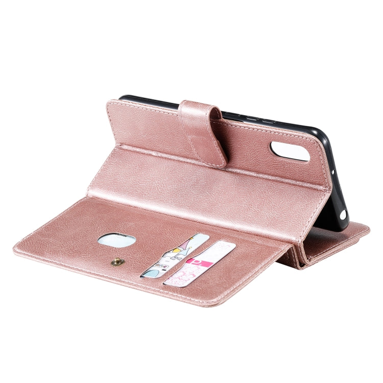 For Xiaomi Redmi 9A Multifunctional Magnetic Copper Buckle Horizontal Flip Leather Case with Bracket & 10 Card Slots & Wallet & Photo Frame