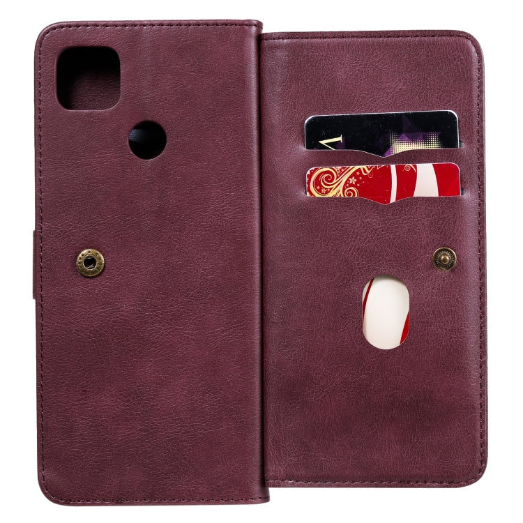 For Xiaomi Redmi 9C Multifunctional Magnetic Copper Buckle Horizontal Flip Leather Case with Bracket & 10 Card Slots & Wallet & Photo Frame