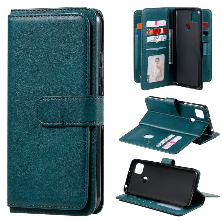 For Xiaomi Redmi 9C Multifunctional Magnetic Copper Buckle Horizontal Flip Leather Case with Bracket & 10 Card Slots & Wallet & Photo Frame