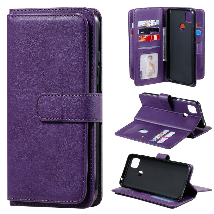 For Xiaomi Redmi 9C Multifunctional Magnetic Copper Buckle Horizontal Flip Leather Case with Bracket & 10 Card Slots & Wallet & Photo Frame