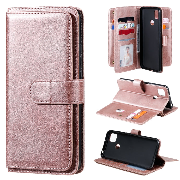 For Xiaomi Redmi 9C Multifunctional Magnetic Copper Buckle Horizontal Flip Leather Case with Bracket & 10 Card Slots & Wallet & Photo Frame