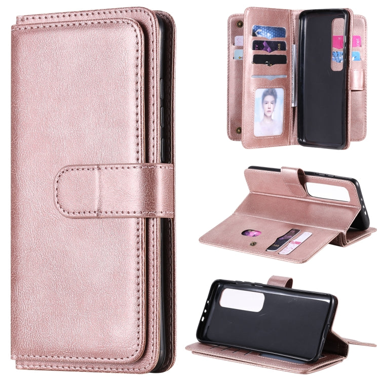 For Xiaomi Mi 10 Ultra Multifunctional Magnetic Copper Buckle Horizontal Flip Leather Case with Bracket & 10 Card Slots & Wallet & Photo Frame