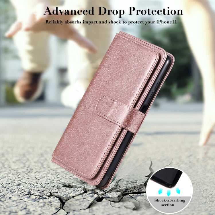 For Xiaomi Poco X3 NFC Multifunctional Magnetic Copper Buckle Horizontal Flip Leather Case with Bracket & 10 Card Slots & Wallet & Photo Frame