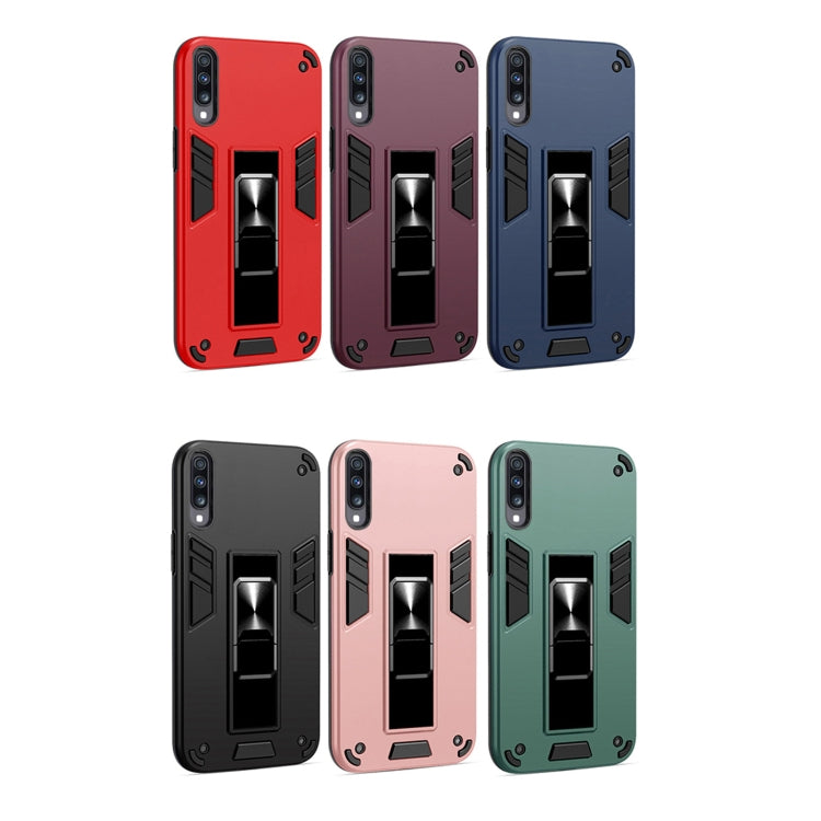 For Samsung Galaxy A70 2 in 1 PC + TPU Shockproof Protective Case with Invisible Holder