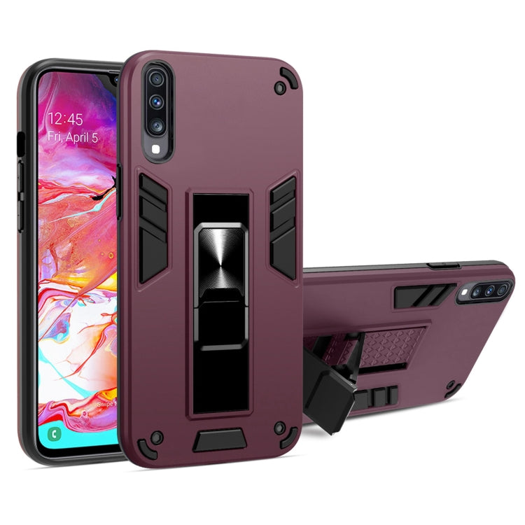 For Samsung Galaxy A70 2 in 1 PC + TPU Shockproof Protective Case with Invisible Holder