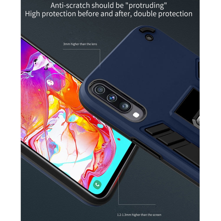 For Samsung Galaxy A70 2 in 1 PC + TPU Shockproof Protective Case with Invisible Holder