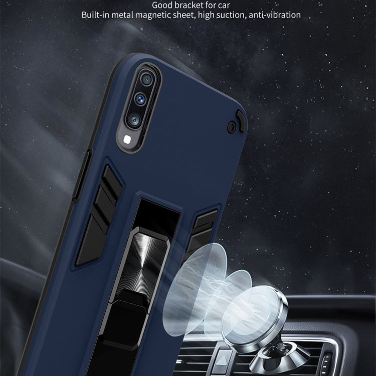 For Samsung Galaxy A70 2 in 1 PC + TPU Shockproof Protective Case with Invisible Holder