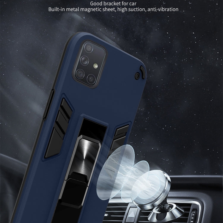 For Samsung Galaxy A71 2 in 1 PC + TPU Shockproof Protective Case with Invisible Holder
