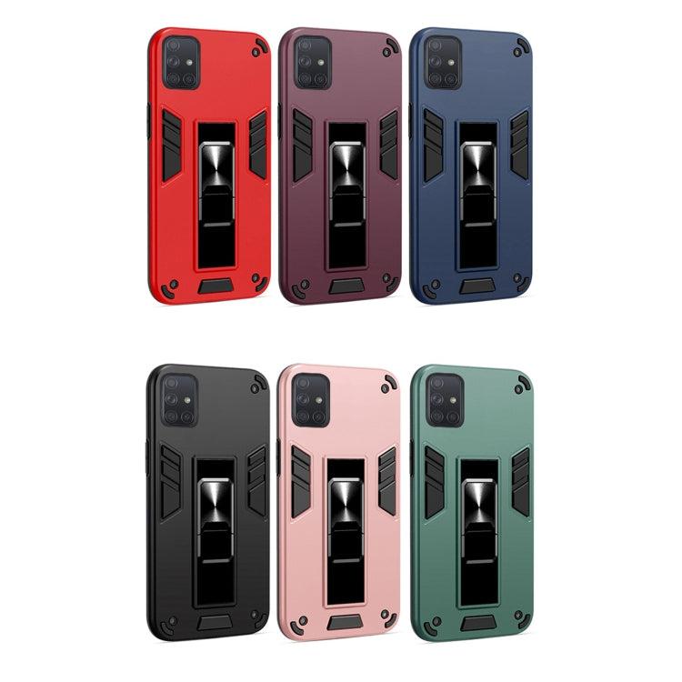 For Samsung Galaxy A71 2 in 1 PC + TPU Shockproof Protective Case with Invisible Holder