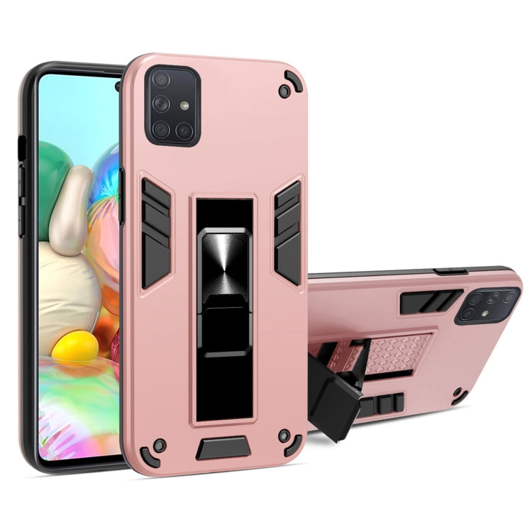 For Samsung Galaxy A71 2 in 1 PC + TPU Shockproof Protective Case with Invisible Holder