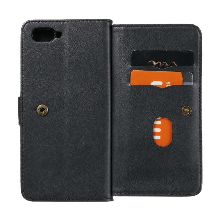 For OPPO A5 / A3s Multifunctional Magnetic Copper Buckle Horizontal Flip Solid Color Leather Case with 10 Card Slots & Wallet & Holder & Photo Frame