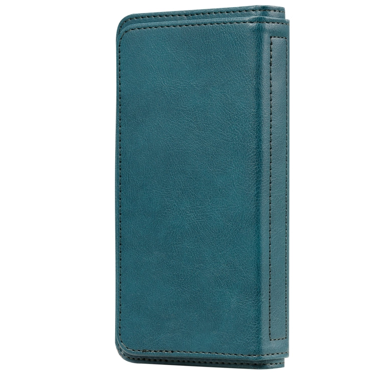 For OPPO A52 / A72 / A92 Multifunctional Magnetic Copper Buckle Horizontal Flip Solid Color Leather Case with 10 Card Slots & Wallet & Holder & Photo Frame