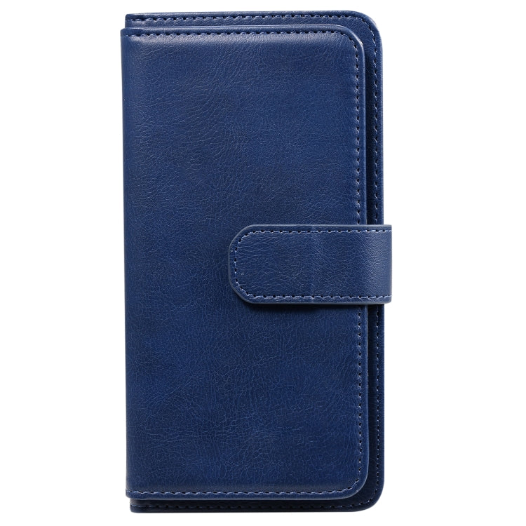 For OPPO A52 / A72 / A92 Multifunctional Magnetic Copper Buckle Horizontal Flip Solid Color Leather Case with 10 Card Slots & Wallet & Holder & Photo Frame