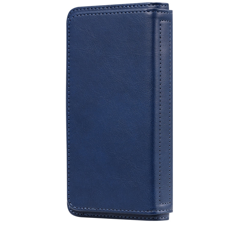 For OPPO A52 / A72 / A92 Multifunctional Magnetic Copper Buckle Horizontal Flip Solid Color Leather Case with 10 Card Slots & Wallet & Holder & Photo Frame