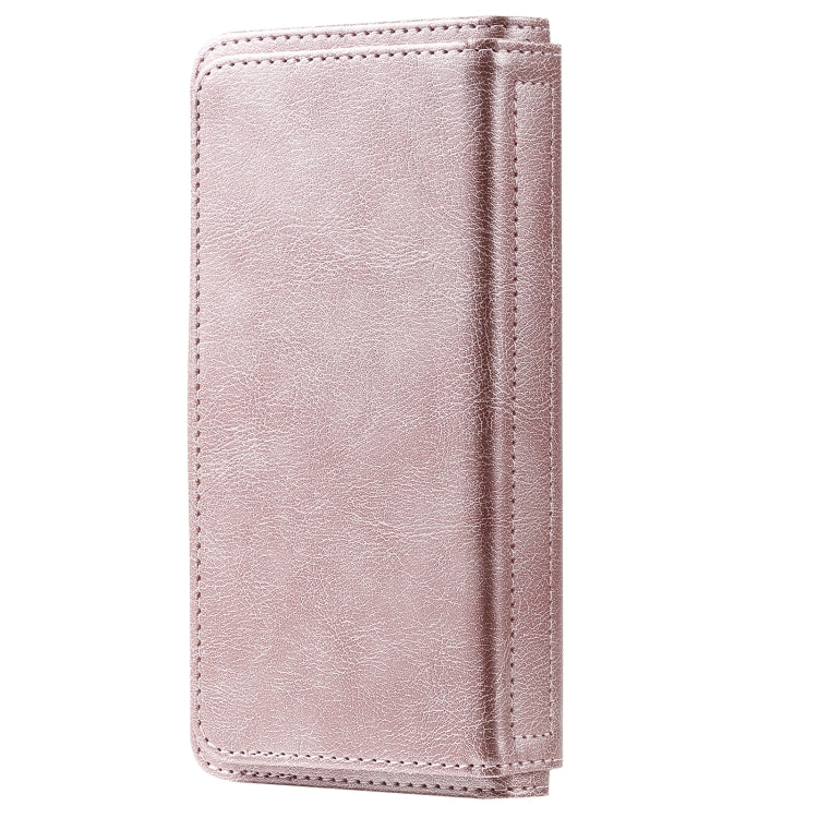 For OPPO A52 / A72 / A92 Multifunctional Magnetic Copper Buckle Horizontal Flip Solid Color Leather Case with 10 Card Slots & Wallet & Holder & Photo Frame