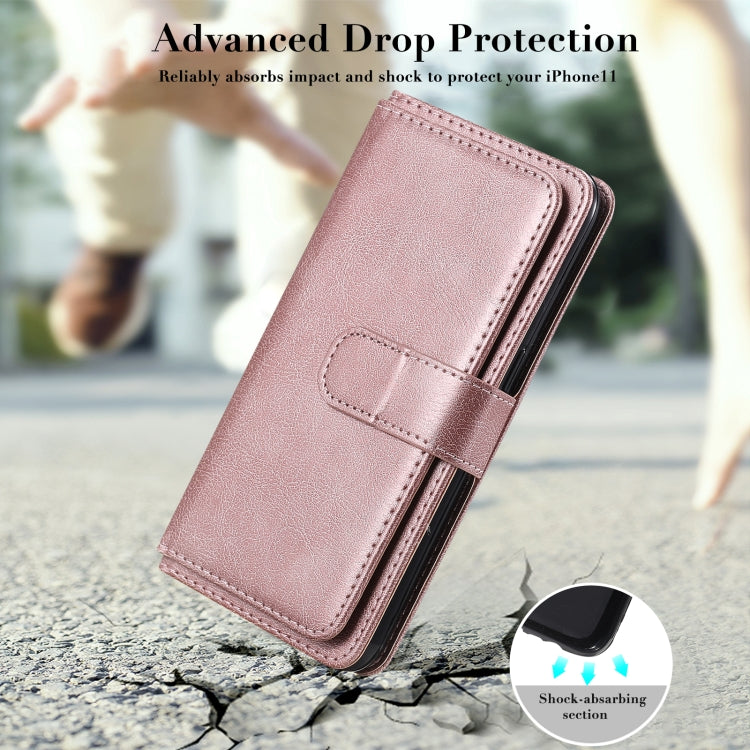 For OPPO A1k / Realme C2 Multifunctional Magnetic Copper Buckle Horizontal Flip Solid Color Leather Case with 10 Card Slots & Wallet & Holder & Photo Frame