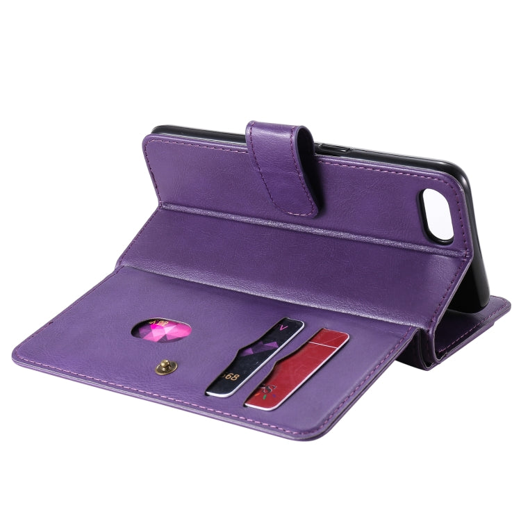 For OPPO A1k / Realme C2 Multifunctional Magnetic Copper Buckle Horizontal Flip Solid Color Leather Case with 10 Card Slots & Wallet & Holder & Photo Frame
