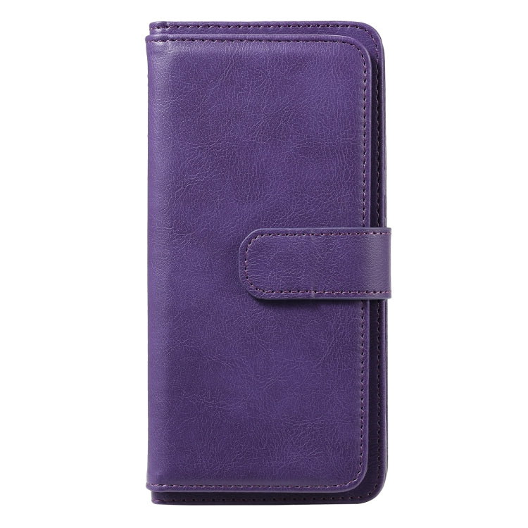 For OPPO Realme C11 Multifunctional Magnetic Copper Buckle Horizontal Flip Solid Color Leather Case with 10 Card Slots & Wallet & Holder & Photo Frame