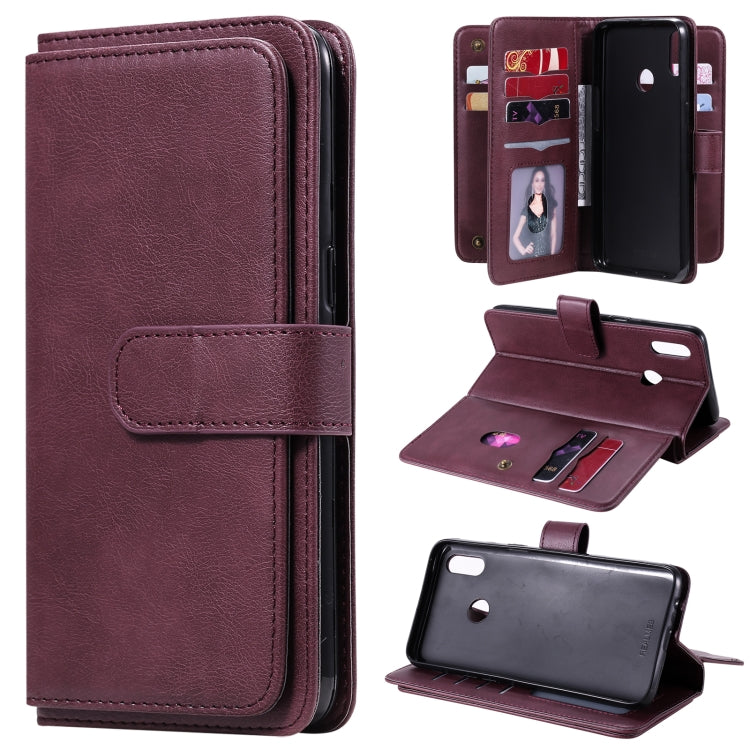 For OPPO Realme 3 / 3i Multifunctional Magnetic Copper Buckle Horizontal Flip Solid Color Leather Case with 10 Card Slots & Wallet & Holder & Photo Frame