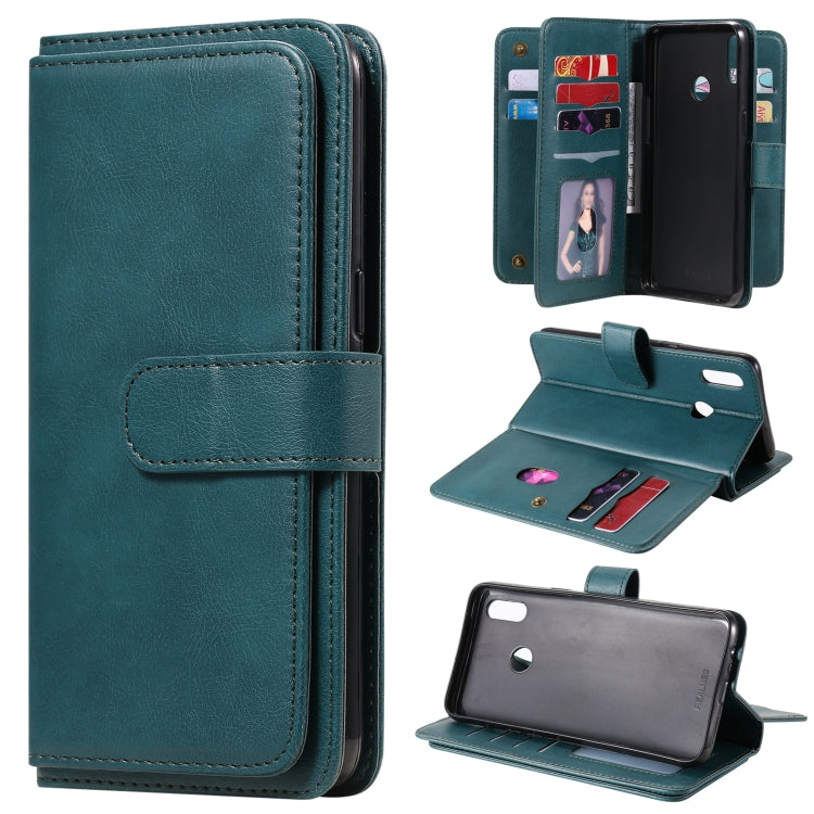 For OPPO Realme 3 / 3i Multifunctional Magnetic Copper Buckle Horizontal Flip Solid Color Leather Case with 10 Card Slots & Wallet & Holder & Photo Frame