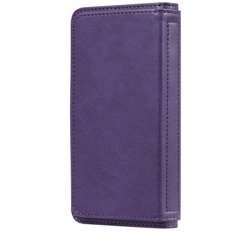 For OPPO Realme 5 Multifunctional Magnetic Copper Buckle Horizontal Flip Solid Color Leather Case with 10 Card Slots & Wallet & Holder & Photo Frame