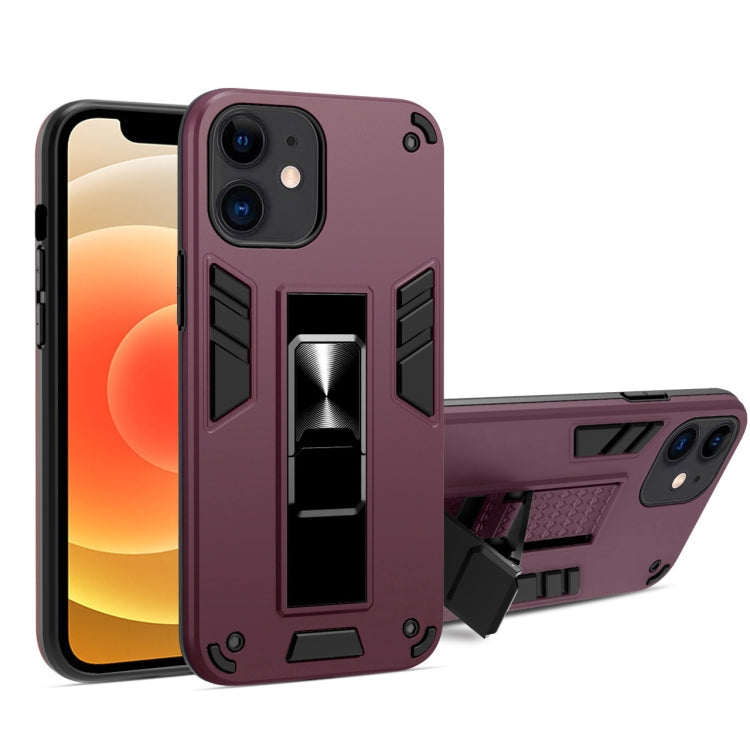 For iPhone 12 mini 2 in 1 PC + TPU Shockproof Protective Case with Invisible Holder