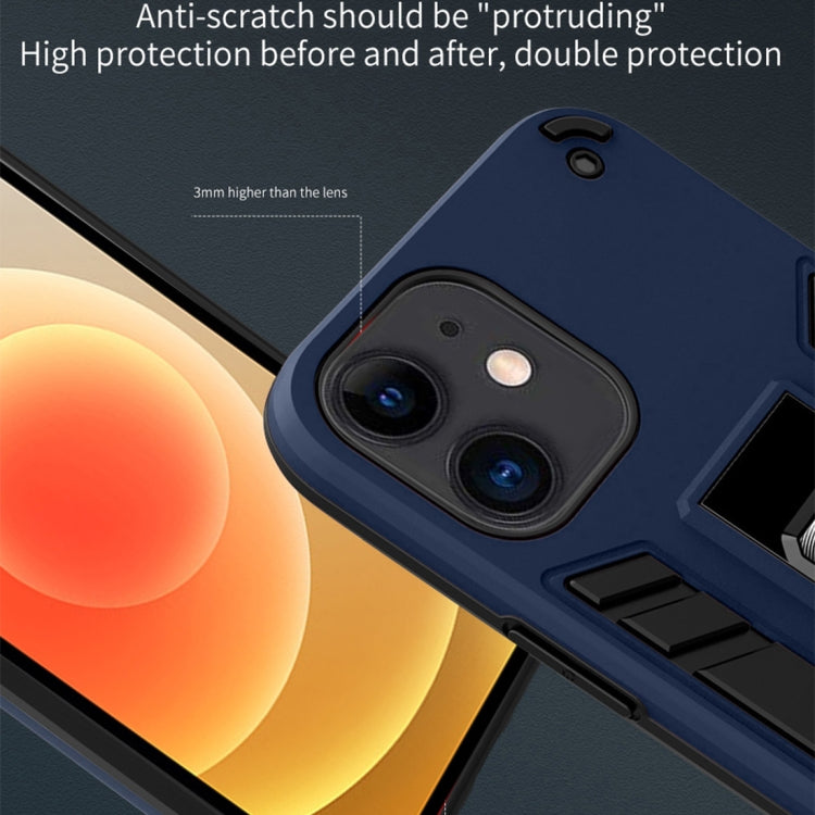 For iPhone 12 mini 2 in 1 PC + TPU Shockproof Protective Case with Invisible Holder