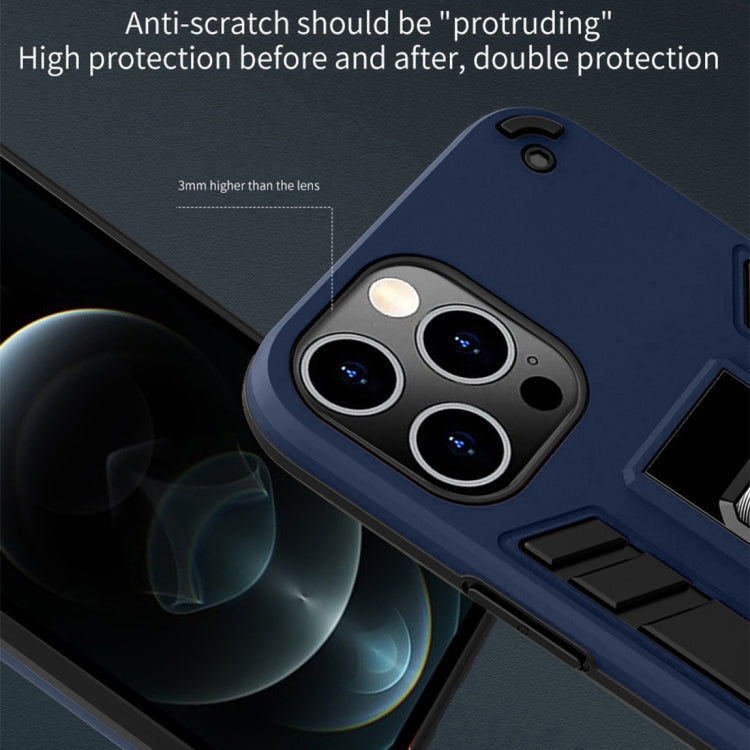 For iPhone 12 Pro Max 2 in 1 PC + TPU Shockproof Protective Case with Invisible Holder