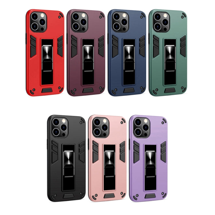 For iPhone 12 Pro Max 2 in 1 PC + TPU Shockproof Protective Case with Invisible Holder