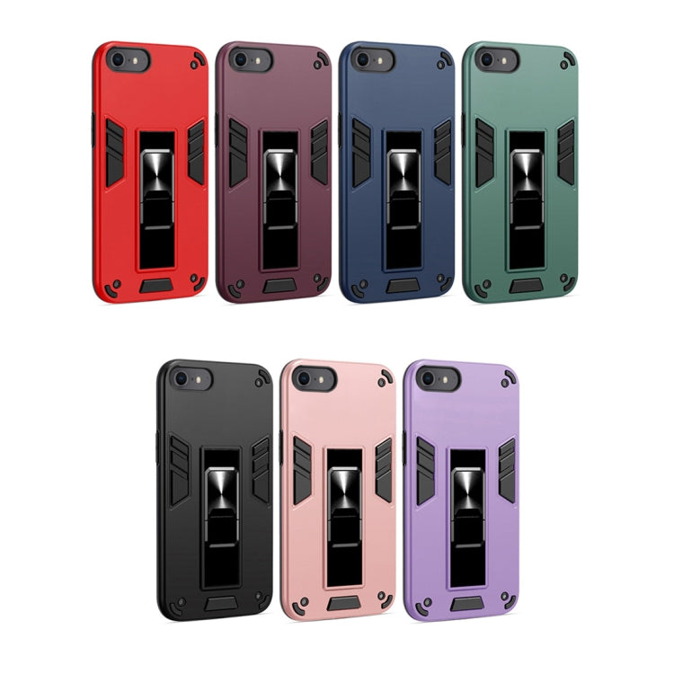 For iPhone SE 2022 / SE 2020 / 8 / 7 2 in 1 PC + TPU Shockproof Protective Case with Invisible Holder