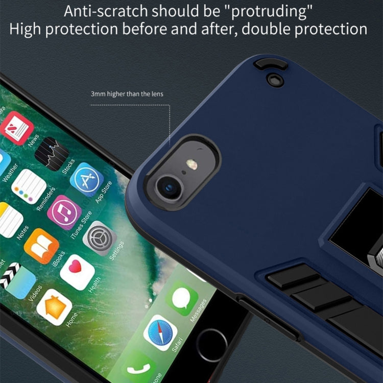 For iPhone SE 2022 / SE 2020 / 8 / 7 2 in 1 PC + TPU Shockproof Protective Case with Invisible Holder