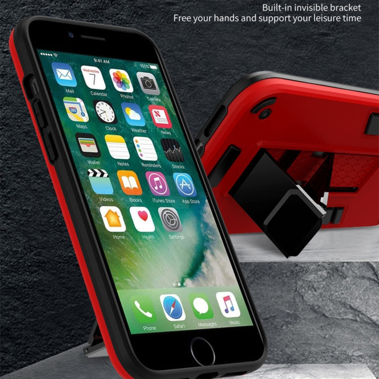For iPhone SE 2022 / SE 2020 / 8 / 7 2 in 1 PC + TPU Shockproof Protective Case with Invisible Holder