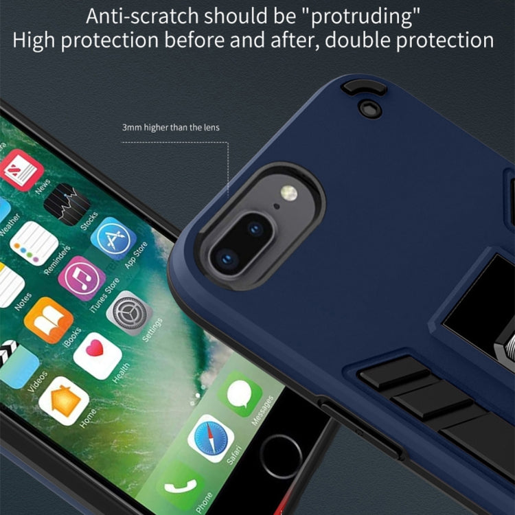 2 in 1 PC + TPU Shockproof Protective Case with Invisible Holder For iPhone 8 Plus & 7 Plus