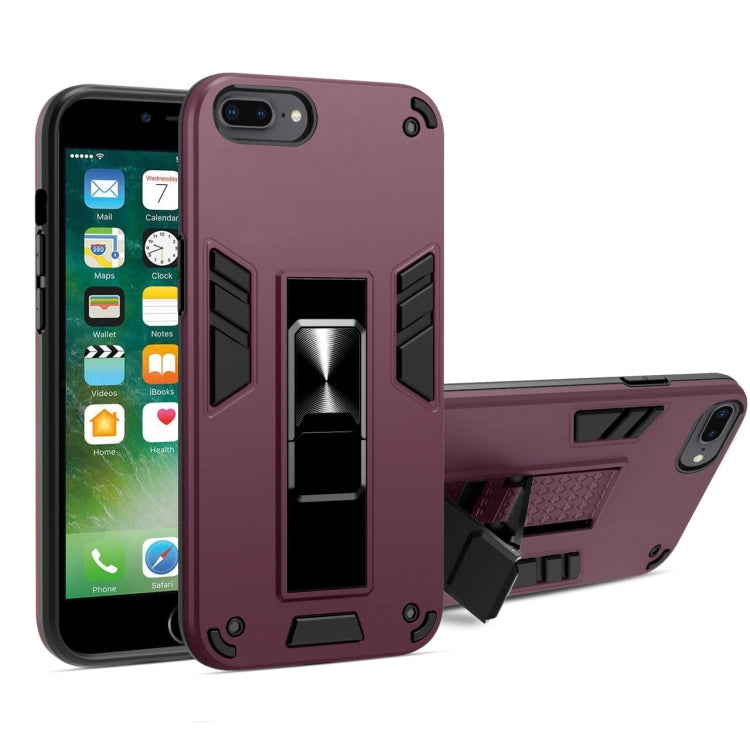 2 in 1 PC + TPU Shockproof Protective Case with Invisible Holder For iPhone 8 Plus & 7 Plus
