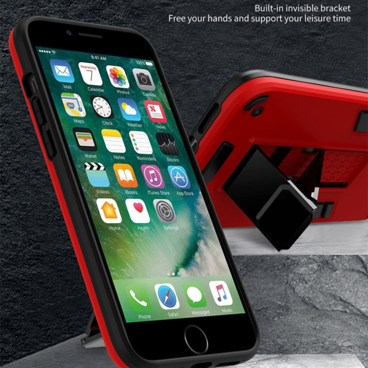 2 in 1 PC + TPU Shockproof Protective Case with Invisible Holder For iPhone 8 Plus & 7 Plus