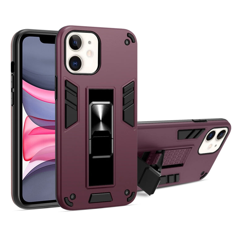 For iPhone 11 2 in 1 PC + TPU Shockproof Protective Case with Invisible Holder