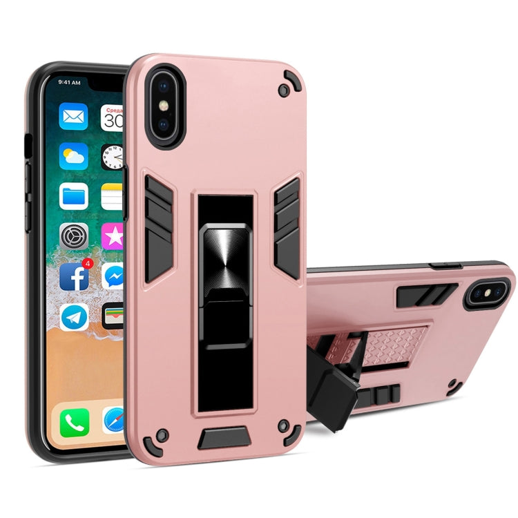 For iPhone XR 2 in 1 PC + TPU Shockproof Protective Case with Invisible Holder