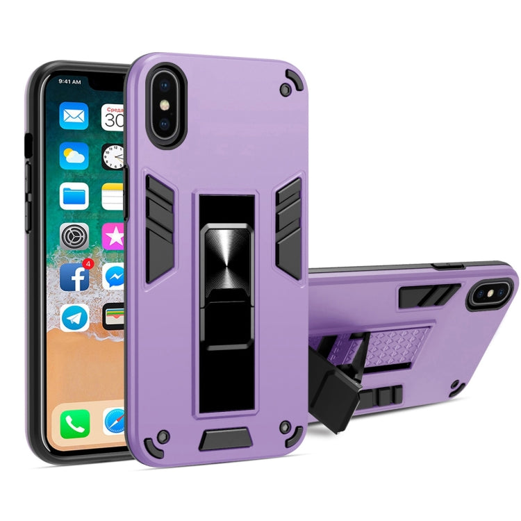 For iPhone XR 2 in 1 PC + TPU Shockproof Protective Case with Invisible Holder