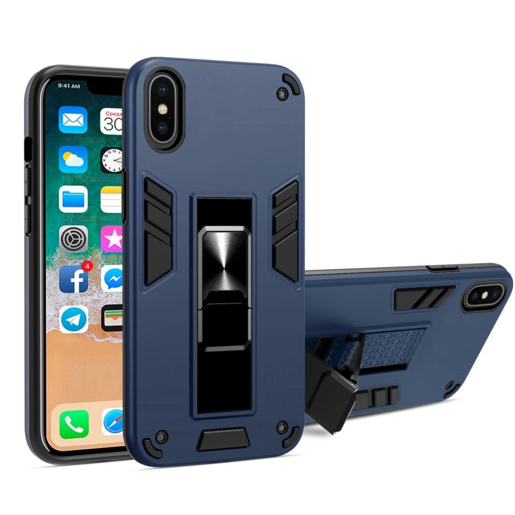 For iPhone XS Max 2 in 1 PC + TPU Shockproof Protective Case with Invisible Holder