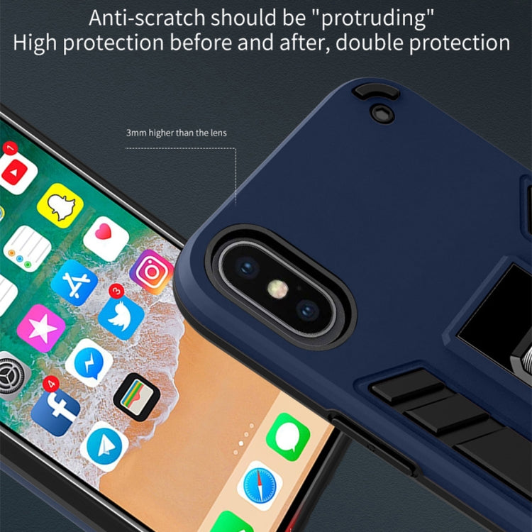 For iPhone XS Max 2 in 1 PC + TPU Shockproof Protective Case with Invisible Holder
