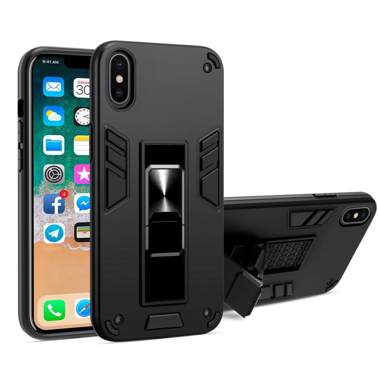 For iPhone XS Max 2 in 1 PC + TPU Shockproof Protective Case with Invisible Holder