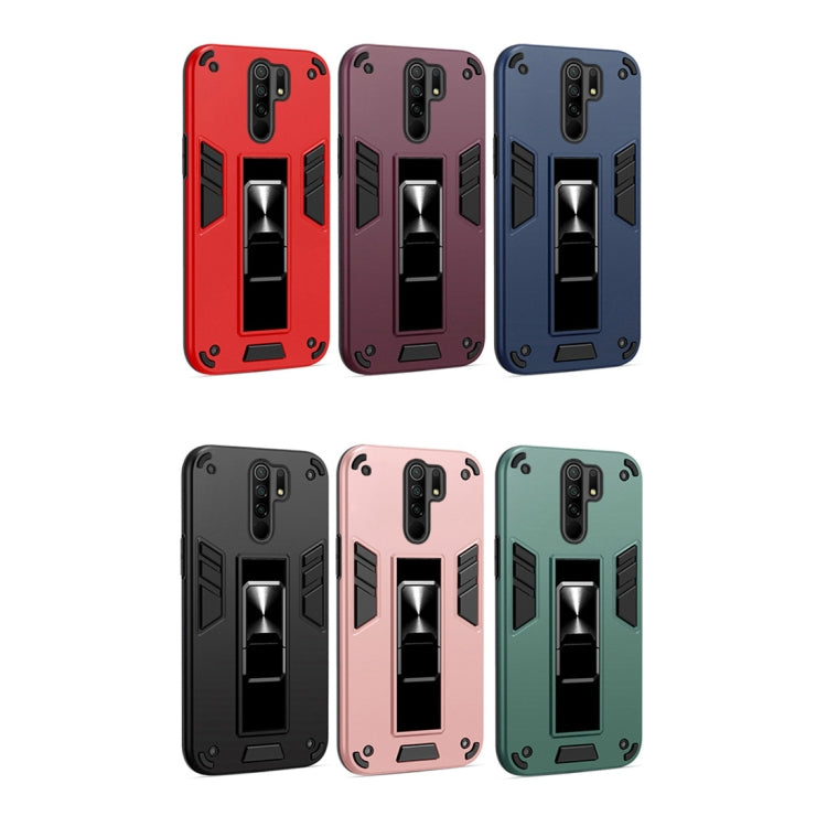 For Xiaomi Redmi 9 2 in 1 PC + TPU Shockproof Protective Case with Invisible Holder