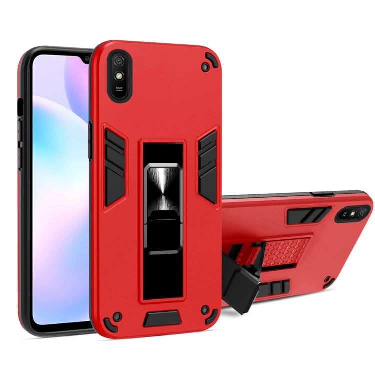 For Xiaomi Redmi 9A 2 in 1 PC + TPU Shockproof Protective Case with Invisible Holder