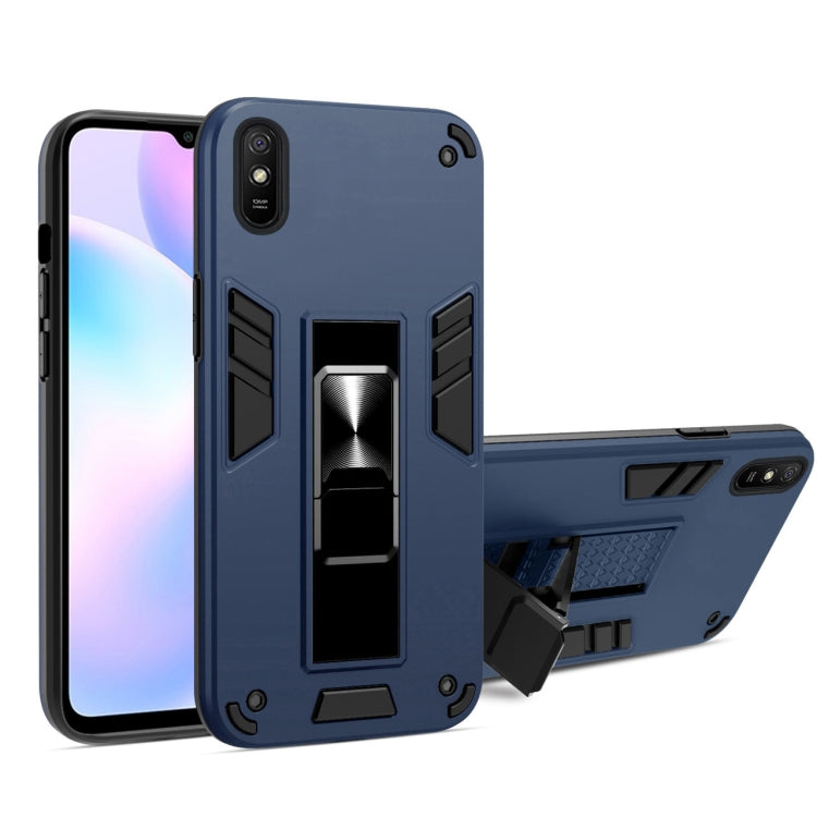 For Xiaomi Redmi 9A 2 in 1 PC + TPU Shockproof Protective Case with Invisible Holder