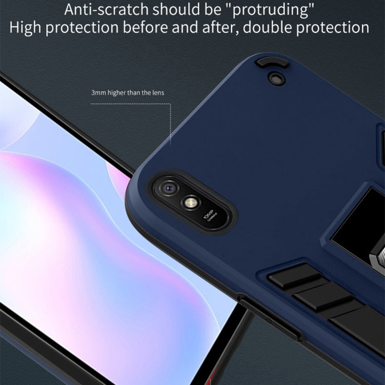 For Xiaomi Redmi 9A 2 in 1 PC + TPU Shockproof Protective Case with Invisible Holder